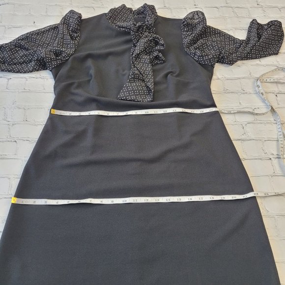 Calvin Klein black blouson style sleeve midi dress size 12 - Picture 7 of 13